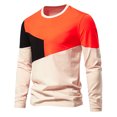 thumbnail image 2 of Honeeladyy Men's Long Sleeve Henley Shirts 4 Button Soft Cotton Casual Tees Reglan Sleeve Tshirt Contrast Color Slim Fit Top #Og-Orange-XL, 2 of 6