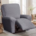 thumbnail image 2 of CHOK Housse Extensible pour Fauteuil Inclinable en Seersucker 2024 4 Pcs style Campagnard Fauteuil Inclinable Housse de Protection Simple pour Meubles de Maison Lavable Durable 1 Place/amande, 2 of 7