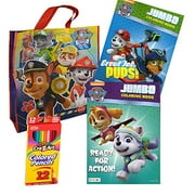 Paw Patrol (2) Coloring Book Assorted Titles Bundled With Color Pencils, Paw Patrol Bag