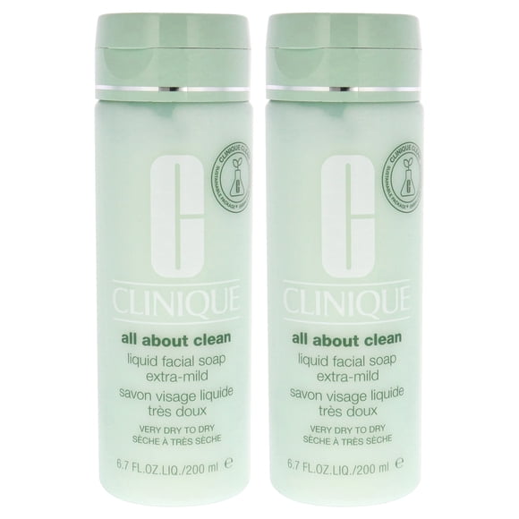 All About Clean Liquid Facial Soap Extra Mild by Clinique for Unisex - 6.7 oz Soap - Pack of 2