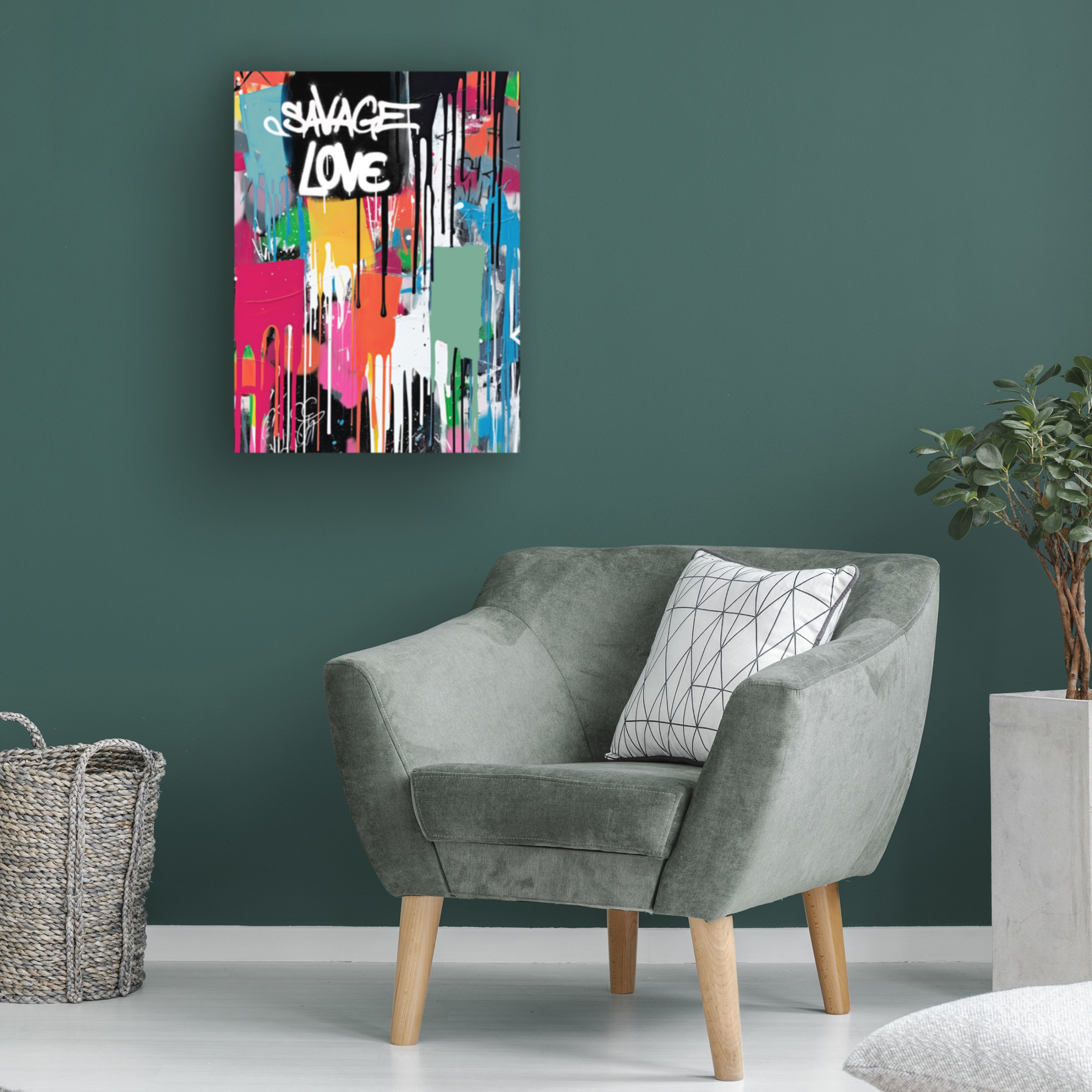 Canvas Wall Art - Sasha 'Savage Love' Wall Art for Living Room, Bedroom, or Office Décor by Trademark Fine Art - 24 x 32 Inches