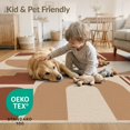 thumbnail image 4 of ODIKA 5'x7' Washable Area Rug Beige Terracotta Geometric Blocks Modern Abstract with Arches and Lines for Dining Room, Under Table, Home Office, Non-Slip Chair-Friendly, 4 of 7