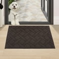 thumbnail image 4 of Floor Hug Indoor Dog Doormat, 20"x32", Non-Slip Front Door Mat for Entrance, Absorbent Resist Dirt Door Rug for Inside, Low-Profile Welcome Mat, Entryway Rug Machine Washable, Brown, 4 of 9