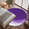 thumbnail image 3 of 3ft Round Rug, Purple Waves Non-Skid Rubber Backing Large Area Rugs - Living Room Bedroom Home Office, Ombre Abstract Art Gradient Modern Indoor Floor Mat Carpets Washable Rug, 3 of 9