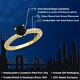 thumbnail image 2 of Gem Stone King 14K Yellow Gold Black Onyx and Lab Grown Diamond Engagement Ring for Women | 0.64 Cttw | Round 5MM | Gemstone December Birthstone | Size 9, 2 of 6