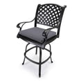 thumbnail image 2 of Jordan Manufacturing Sunbrella 17" x 19" Canvas Charcoal Solid Rectangular Outdoor Chair Pad Seat Cushion with Ties (2 Pack), 2 of 11