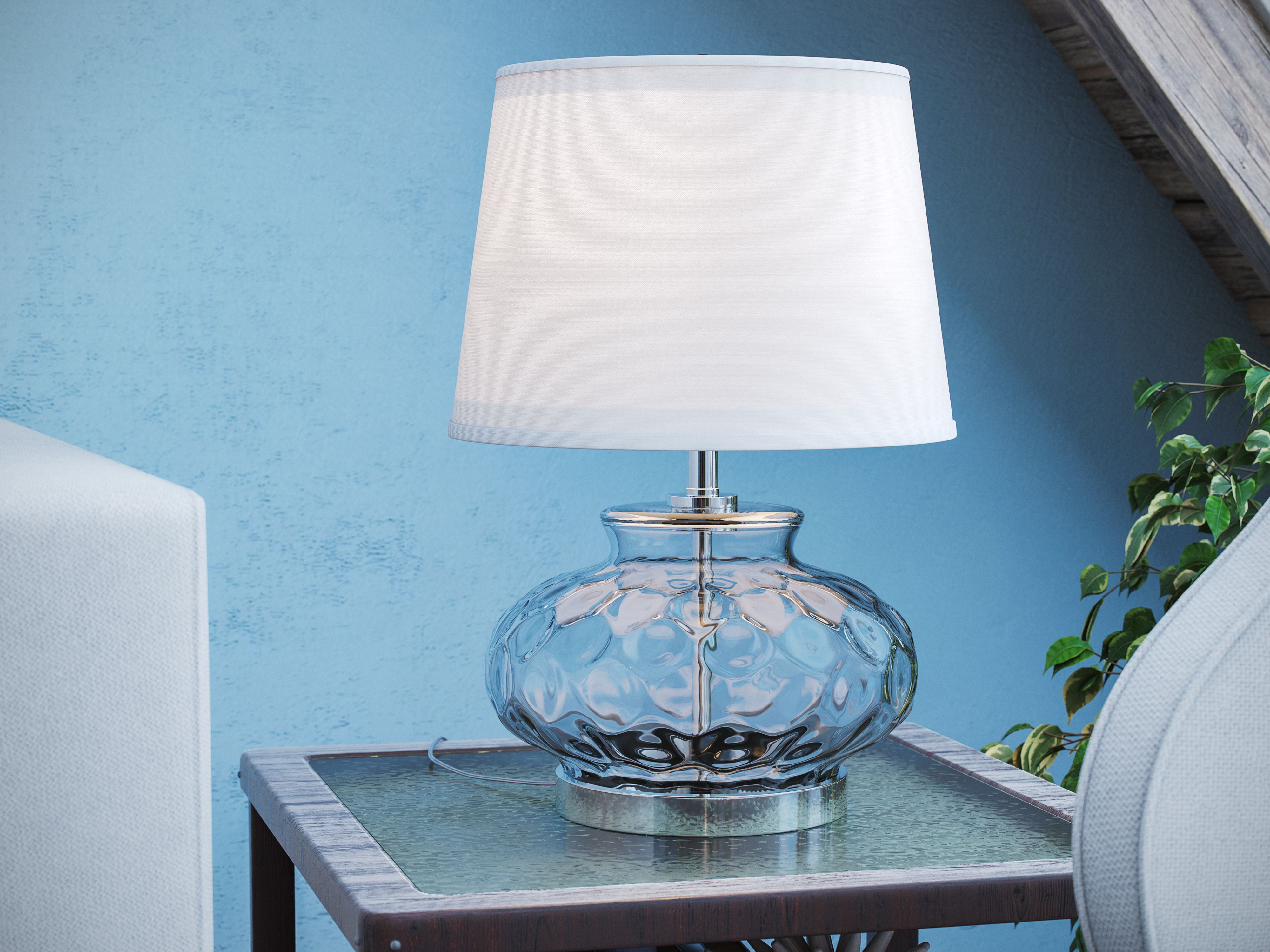 Alamos Clear Glass and Chrome Table Lamp