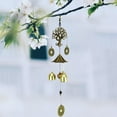 thumbnail image 2 of Farfi Wind Chime Retro Style Wall-mounted Money Tree Shape Antique Backyard Hanging Metal Wind Bell Home Decoration (Golden), 2 of 11