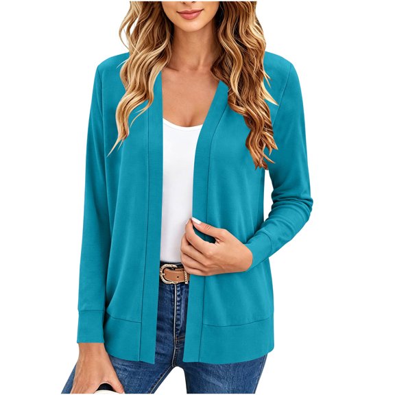Plebaso Womens Cardigan Sweater Open Front Sweater Lightweight Long Sleeve Casual Knit Jacket for Women