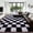 Black & White, variant on ZENELESS Checkered Fluffy Area Rugs for Living Room,4x6 Soft Plush Carpet for Bedroom Bedside Kids Teen Dorm Nursery Home Decor,Black and Camel
