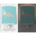 thumbnail image 2 of White Arctic Fox Blue Check Ceramic Night Light, 2 of 2