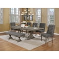 thumbnail image 2 of Ensemble de Salle à Manger Rustique 7pc avec Chaises Grises et Banc et Table en Bois Extensible, 2 of 9
