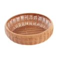 thumbnail image 2 of syligr Plastic Woven Storage Basket, 12x12x3 Inch Wicker Look Organizer Bin for Blankets, Laundry, Toys, Kitchen, Living Room, Sturdy, Easy Clean, Farmhouse Style Decor, 2 of 6