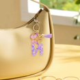 thumbnail image 1 of Feltree Initial Letter Keychains for Women Tassel Purple Cute Car Keychain for Wallet Backpack Bag, 1 of 8