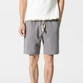 thumbnail image 1 of Taqqpue Mens Casual Comfy Soft Cotton Linen Shorts Solid Color Drawstring Active Sport Walk Shorts Workout Gym Yoga Shorts Board Shorts Summer Beach Shorts with Pockets, 1 of 3