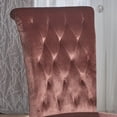 thumbnail image 5 of GDF Studio Villere Contemporary Tufted Roll Top Dining Chairs, Set of 2, Blush Velvet and Dark Brown, 5 of 12