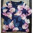 thumbnail image 2 of JM Collection Women's Liza Floral Print Keyhole Top Blue Size Medium, 2 of 3