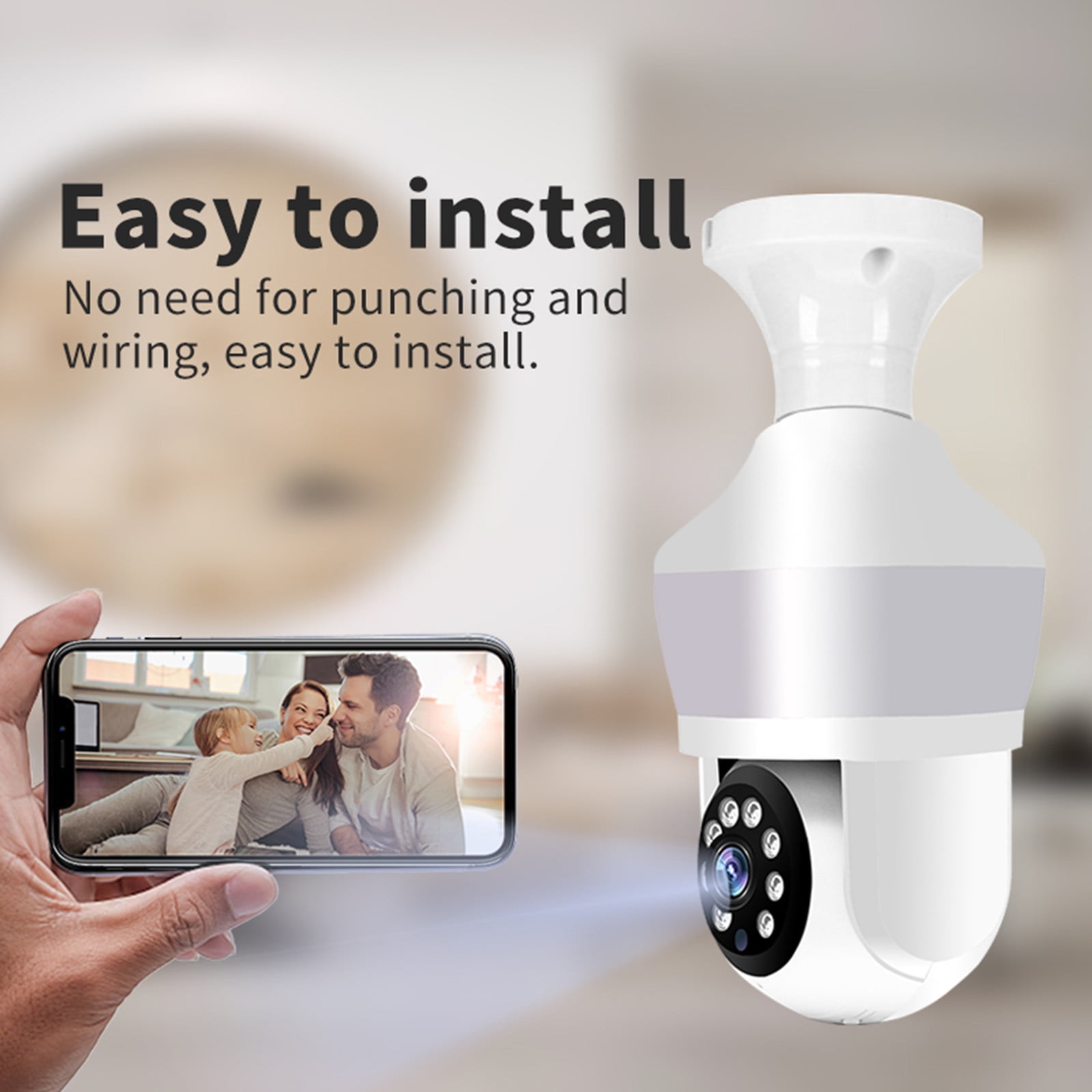 AZXY Wired Security Camera,Smart Security Cameras,1080p Hd Night Vision Wifi Indoor Security Cameras,Mini Hidden Smart Pet Monitors for Home,360 Camera