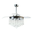thumbnail image 5 of 42-inch Chrome Retractable 3-Blade Crystal Chandelier Ceiling Fan with Remote and Light Kit, 5 of 5