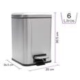 thumbnail image 2 of Bote De Basura Cuadrado 6l Plateado Home Styles, 2 of 9
