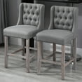 thumbnail image 3 of HomCom Bar Stool, Grey, Set of 2, 3 of 10