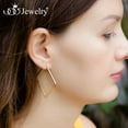thumbnail image 3 of 555Jewelry Stainless Steel Geometric Shaped Large Statement Square Hoop Earrings for Women, Dangle Drop Geometric Hoop Earrings, Classic Trendy Simple Earrings for Women, Gold, 3 of 5