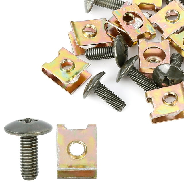 Unique Bargains 10 Ensembles 6x16mm Clip U Phillips Assortiment de Vis Clips Automobiles Vert Armée Ton Bronze