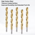 thumbnail image 5 of Uxcell Brad Point Drill Bits Dia 9mm/0.35" HSS 1/4" Hex Shank Drill, Gold, 5 of 7
