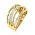 thumbnail image 3 of Ross-Simons 0.25 ct. t.w. Diamond Beaded Highway Ring in 18kt Gold Over Sterling, Women's, Adult, 3 of 5