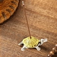 thumbnail image 6 of Incense Stick Holder, Metal Incense Burner, Turtle Shaped Incense Stick Rack for Desktop, Durable Brown and Golden Metal Incense Plug Holder, Compact and Unique Design, 6 of 7
