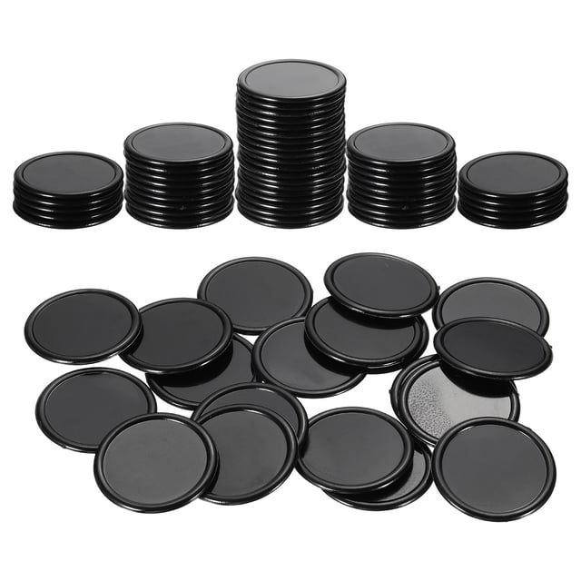 Uxcell 100 Paquete 1.2 Pulgadas Fichas de Póker de Plástico, Mini Fichas de Bingo Contadores de Aprendizaje Discos Marcadores Opacos para Juego de Matemáticas Conteo, Negro