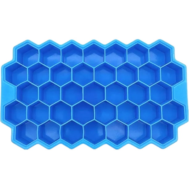 Cubitera de hielo SiliBlockBlue 1Pza Azul Silicona 37Cavidades Grado Alimenticio Flexible. Chef Grill MXMSJ-001