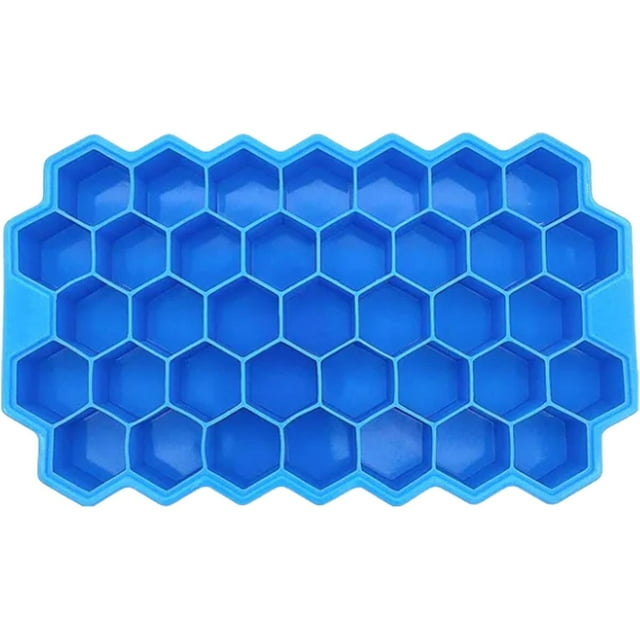 Cubitera de hielo SiliBlockBlue 1Pza Azul Silicona 37Cavidades Grado Alimenticio Flexible. Chef Grill MXMSJ-001
