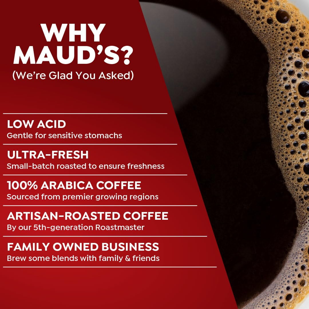 Maud's Medium Roast Coffee Pods, 50ct, Single Serve Pods – 100% Arabica Coffee, Compatible with Keurig K Cups Maker