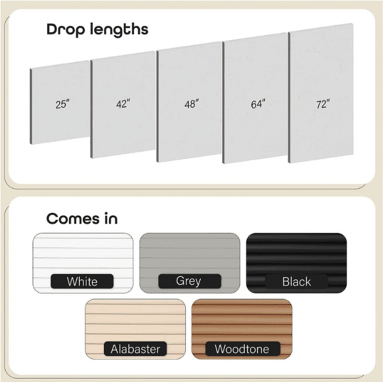 Achim Cordless Vinyl Mini Window Blinds, Black, 45" x 48"
