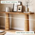 thumbnail image 3 of Fnova 63" Solid Wood Farmhouse Console Table, Cylindrical Legs Entryway Table, Rectangular Long Narrow Sofa Table for Living Room, Hallway, Foyer, 3 of 4