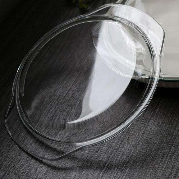 GOOHOCHY Food Covers Microwave Oven Glass Lid 23.60X20.20X2.70CM Transparent