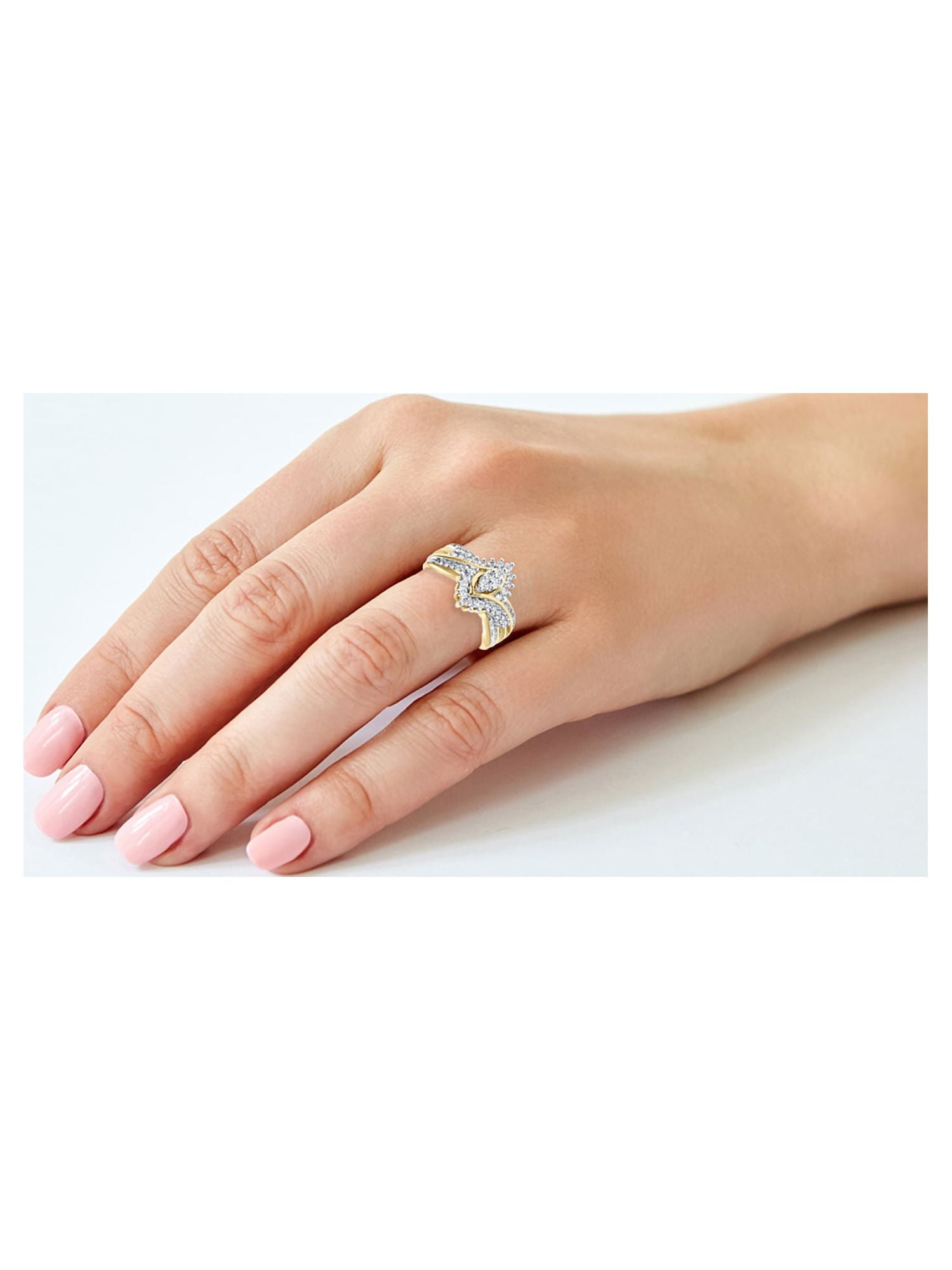 1/2 Carat T.W. Diamond "Shimmering" Women's Engagement Ring in 10k Yellow Gold by Keepsake