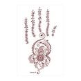 thumbnail image 1 of EZLIFE Pegatina de tatuaje de encaje marrón Haina, resistente al agua y al sudor, con forma de flor P9K G3I6, 1 of 7