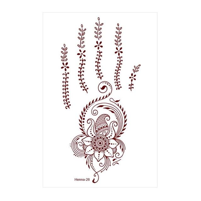 EZLIFE Pegatina de tatuaje de encaje marrón Haina, resistente al agua y al sudor, con forma de flor P9K G3I6