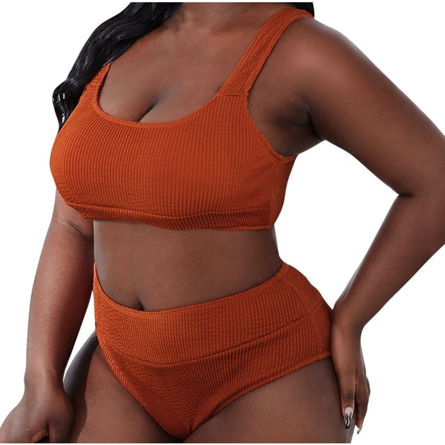 Conjunto de bikini de dos piezas para mujer, de talla grande, elegante, cómodo y sólido OAVQHLG3B Store lin121212