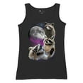 thumbnail image 5 of Racoons Howling at the Moon Women's Tank Top Funny Galaxy Wildlife Universe Humor Weird Animal in Space, 5 of 7