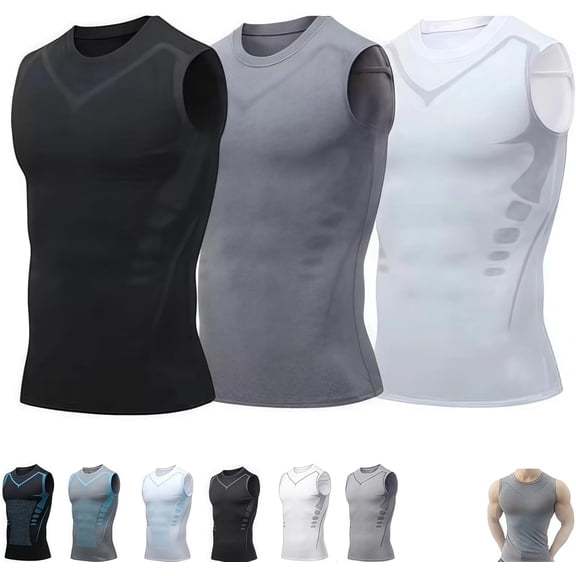 2026 New V Boost Shape Wear Shirt Men, Version Ionic Sleeveless Compression Shirts