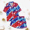 thumbnail image 3 of Kids' 4th Of July Printed Satin Pajama Set Short Sleeve, 3 of 4