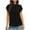 Black, variant on Uaswgudfs Women's Standing neck Scrub Blouse - Relaxed Fit Outdoor Short Sleeve Top with Rounded Hem & Breathable Design