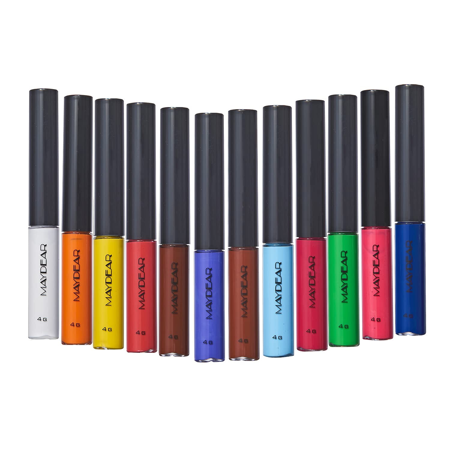 Maydear 12 colors Matte Colorful Liquid Eyeliner Set，Waterproof and Long-Lasting Liquid Eyeliner，Ultra-Thin, Smooth without Split Ends