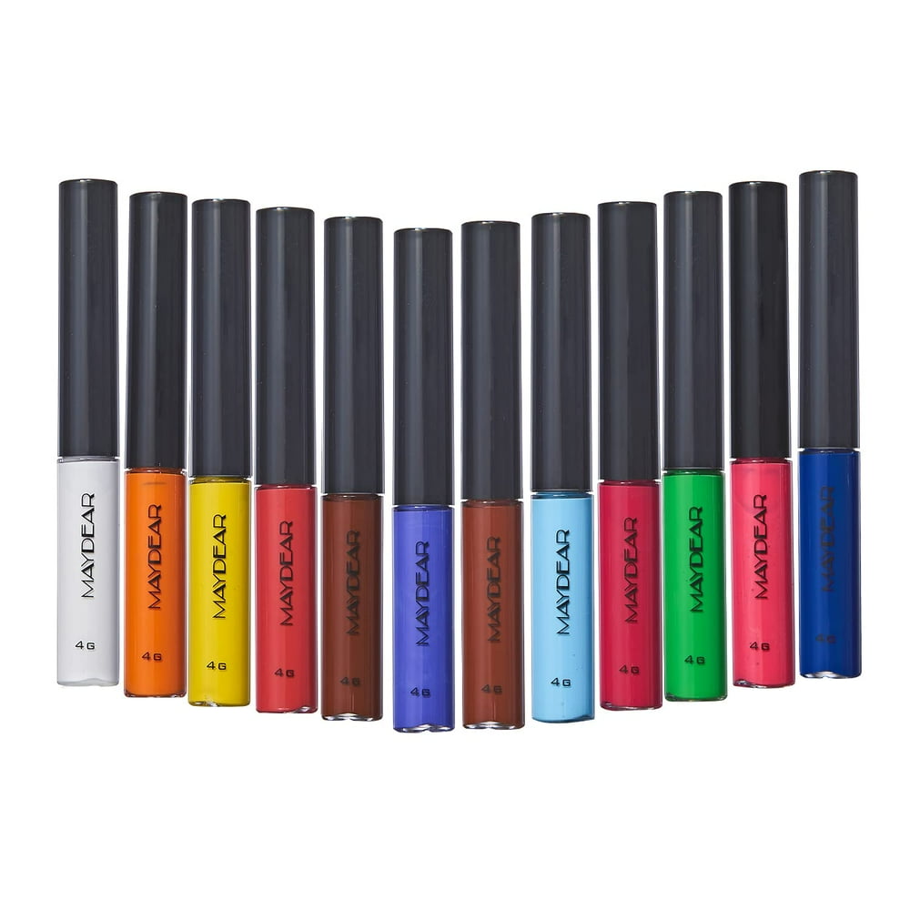 Maydear 12 colors Matte Colorful Liquid Eyeliner Set，Waterproof and
