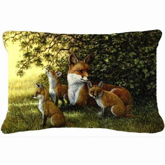 Foxes Resitng Under the Tree Fabric Decorative Pillow