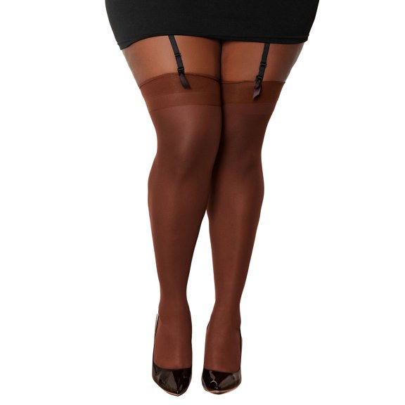 Dream Girl Lingerie Sheer Back Seam Thigh High Stockings Queen Size