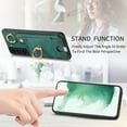thumbnail image 6 of Allytech Wallet Case for Samsung Galaxy S22, Support Car Mount, Luxury PU Leather Shockproof Anti-Fall 360° Finger Ring Stand Rotatable Kickstand Case with Magnetic Snap & Card Slots - Green, 6 of 8